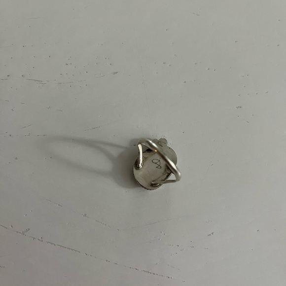 Sterling silver stamped turquoise ring - size 5.5-5.75 approx - Picture 3 of 4